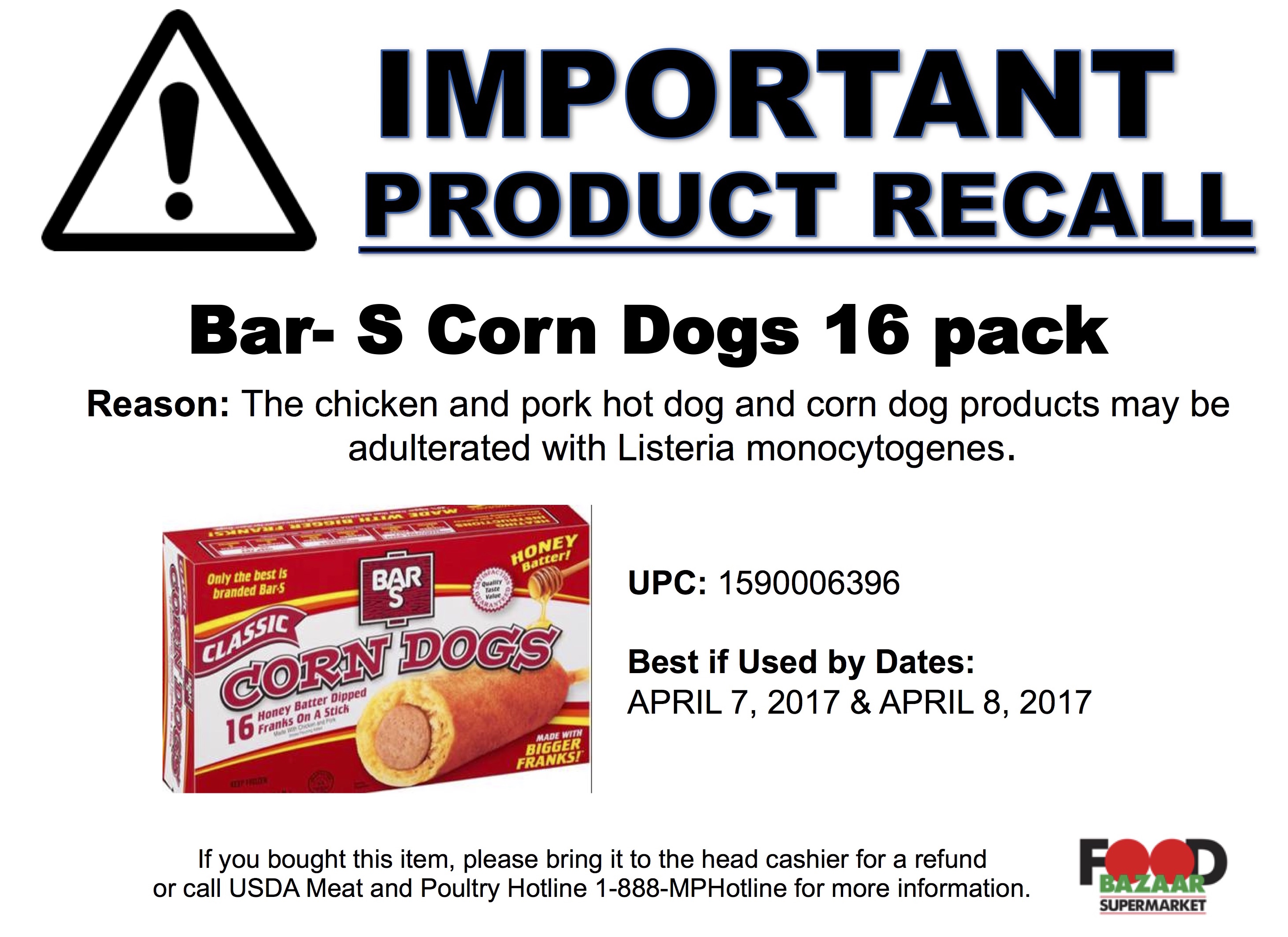 Bar S Corn Dogs Recall